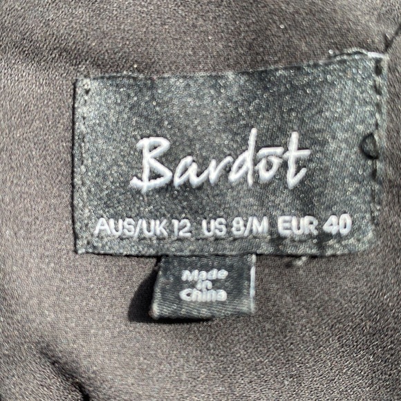 Bardot Mae Mesh Lace & Swiss Dot Long Sleeve Fit & Flare Mini Dress - Picture 8 of 8